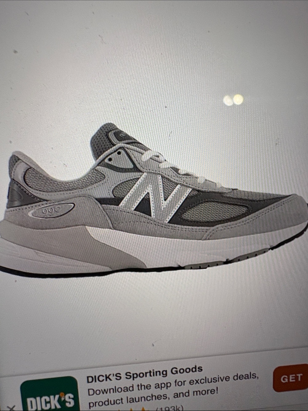 New Balance Grey FuelCell 990v6 Shoes BNIB  4.5 Y 37EU W 6